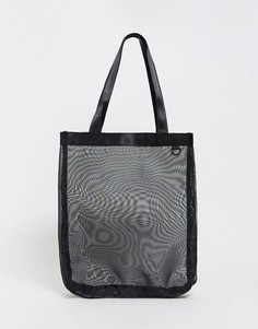 Черная сетчатая сумка-тоут ASOS DESIGN-Черный