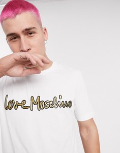 Футболка с принтом логотипа Love Moschino-Белый