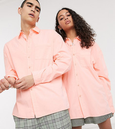 Oversized-рубашка персикового цвета COLLUSION Unisex-Оранжевый