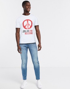 Футболка с принтом Love Moschino-Белый