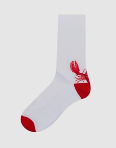 Спортивные носки с принтом ASOS DESIGN-Белый
