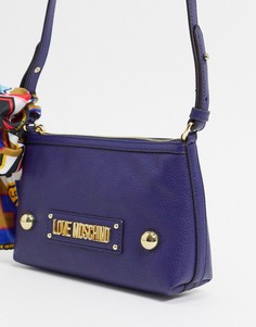 Темно-синяя сумка через плечо с платком Love Moschino-Синий