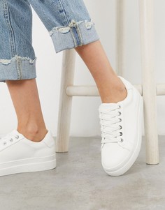 Белые кроссовки на шнуровке Topshop-Белый
