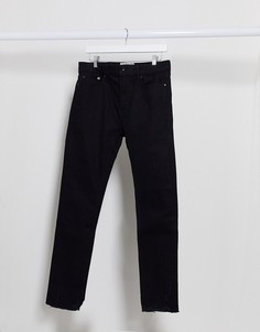Черные джинсы скинни с необработанными краями Topman-Черный
