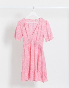 Розовое чайное платье мини Miss Selfridge-Розовый