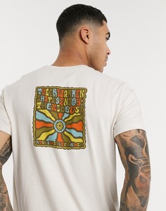 Бежевая футболка с принтом на спине Billabong-Светло-коричневый