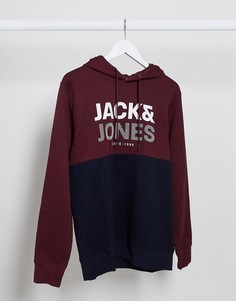 Худи без застежки со вставками Jack & Jones-Красный