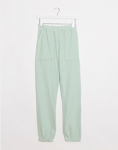 Шалфейно-зеленые джоггеры в рубчик Topshop-Зеленый