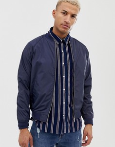 Темно-синий бомбер Bershka