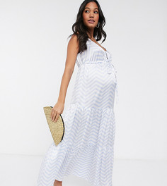 Ярусное платье макси на бретельках ASOS DESIGN Maternity-Мульти