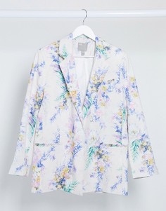 Пиджак в винтажном стиле с цветочным принтом ASOS DESIGN-Мульти