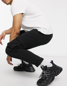 Черные супероблегающие брюки карго Bershka-Черный