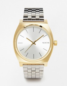 Часы из контрастных металлов Nixon Time Teller-Серебряный