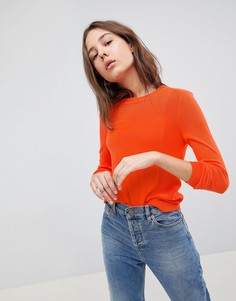 Джемпер с круглым вырезом и вставками ASOS-Оранжевый