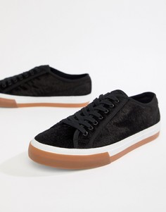 Черные кеды с отделкой под ворс пони ASOS DESIGN-Черный