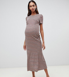 Платье макси в полоску ASOS DESIGN Maternity Сity-Мульти