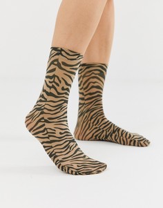 Носки с тигровым принтом ASOS DESIGN-Мульти