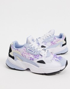 Розово-голубые кроссовки adidas Originals Falcon-Белый