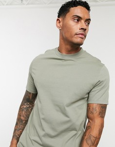 Зеленая футболка из органического хлопка с круглым вырезом ASOS DESIGN-Зеленый
