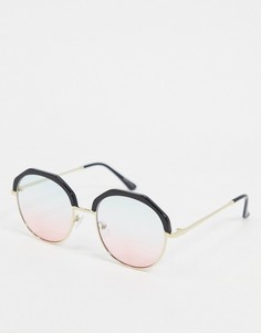 Солнцезащитные очки с эффектом деграде в массивной оправе Vero Moda-Розовый