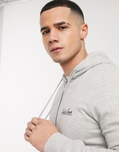Худи на молнии с логотипом от комплекта Jack & Jones-Серый