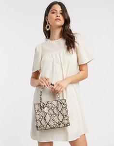 Свободное платье мини кремового цвета Vero Moda Aware-Бежевый