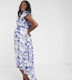 Платье с цветочным принтом и асимметричным краем Mamalicious Maternity-Мульти Mama.Licious