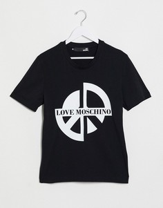 Футболка с принтом логотипа Love Moschino-Черный