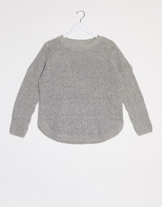 Серый джемпер с круглым вырезом и длинными рукавами Only