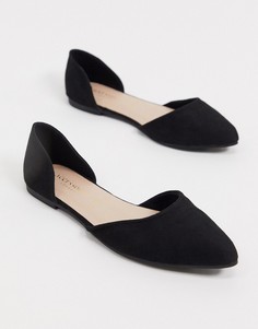 Черные туфли на плоской подошве с заостренным носком Accessorize-Черный