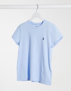 Голубая футболка с логотипом Polo Ralph Lauren-Синий