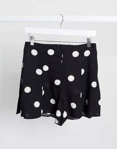 Свободные шорты в горошек New Look-Черный