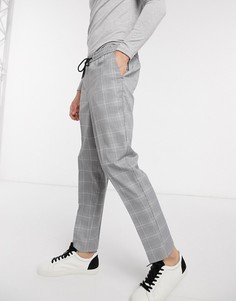 Серые узкие брюки в клетку New Look-Серый