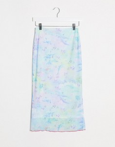 Юбка миди от комплекта с принтом Vintage Supply-Мульти