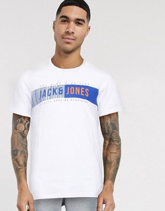 Футболка с раздвоенным принтом Jack & Jones-Белый