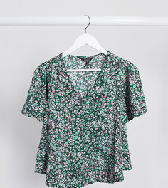 Зеленый топ с цветочным принтом New Look Maternity-Черный