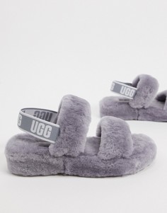 Сандалии с двумя ремешками и логотипом UGG Oh Yeah-Серый