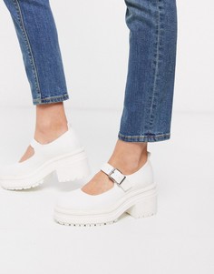 Белые туфли Мэри Джейн на массивном каблуке ASOS DESIGN-Белый