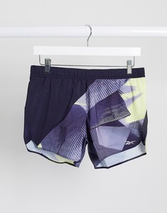 Шорты с принтом Reebok Running-Фиолетовый