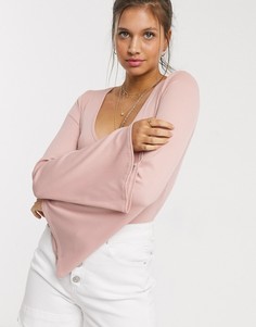 Боди с расклешенными рукавами Free People-Розовый
