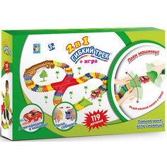 Игровой набор 1Toy "Гибкий трек: большое путешествие", свет