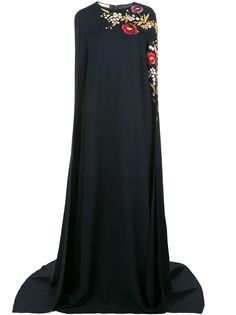 Oscar de la Renta платье-туника с цветочной вышивкой
