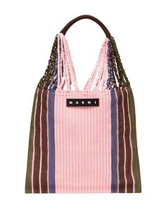 Marni Market сумка-тоут в полоску с логотипом