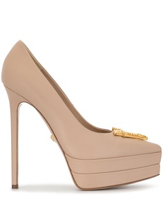 Versace logo-appliqued platform heels
