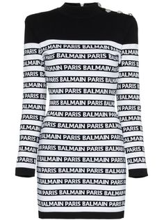 Balmain платье мини в полоску