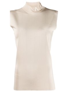 Nina Ricci топ с высоким воротником без рукавов