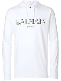Balmain толстовка с капюшоном и логотипом