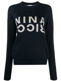 Nina Ricci вязаный джемпер с логотипом