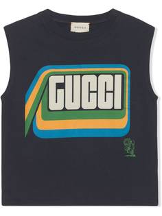 Gucci Kids футболка без рукавов с логотипом