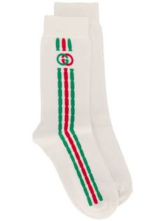 Gucci носки с полосками и логотипом Interlocking G